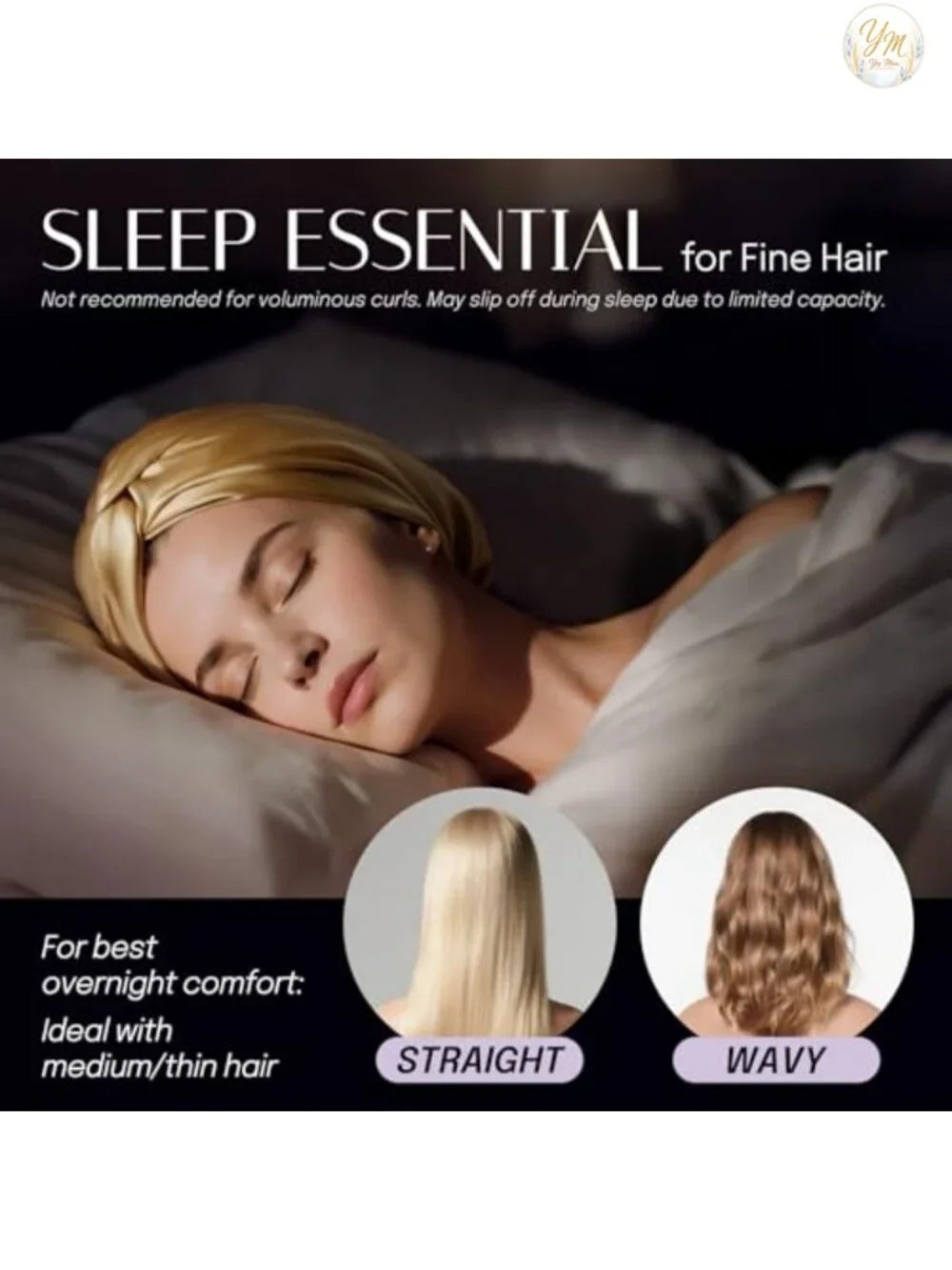 100% Mulberry 22 Momme Silk Bonnet for Sleeping Women, Adjustable Night Hair